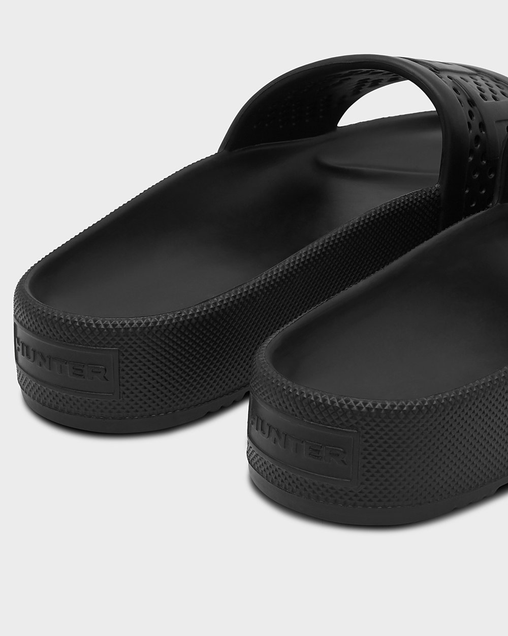 Hunter Original Lightweight Moulded Slides - Online Sale Mens Black - VEBPUT067